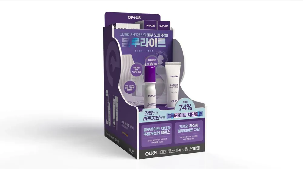 OPTUS OUELAB blue-light counter display
